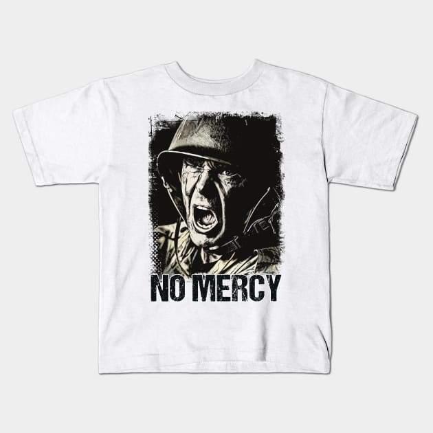 NO MERCY Veteran Soldier Vintage Style Artwork Warrior Motto Kids T-Shirt by Naumovski